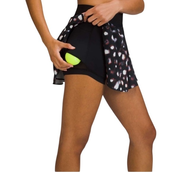 Lululemon Court Rival High Rise Skirt Haze Dot Inverse Orange Multi Skort - Picture 1 of 15